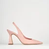 Slingback decoltè tacco 9 cm rosa pelle
