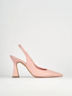 Slingback decoltè tacco 9 cm rosa pelle