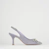 Slingback decoltè tacco 5 cm rosa glitter