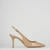 Slingback decoltè tacco 8 cm rosa vernice