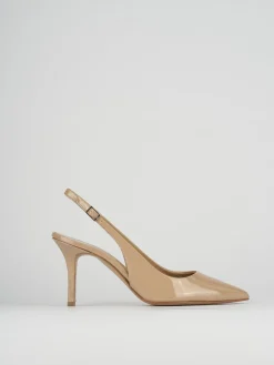Slingback decoltè tacco 8 cm rosa vernice