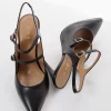 Slingback decoltè tacco 9 cm nero pelle