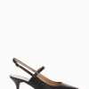 Slingback decoltè tacco 5 cm nero pelle