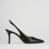 Slingback decoltè tacco 8 cm nero pelle