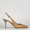 Slingback decoltè tacco 8 cm rosa pelle