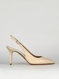 Slingback decoltè tacco 8 cm beige pelle