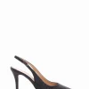 Slingback decoltè tacco 8 cm nero glitter