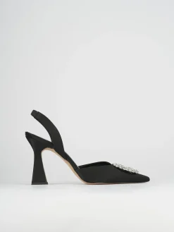 Slingback decoltè tacco 9 cm nero pelle