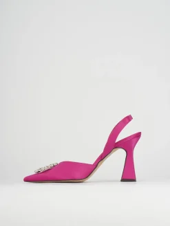 Slingback decoltè tacco 9 cm rosa pelle
