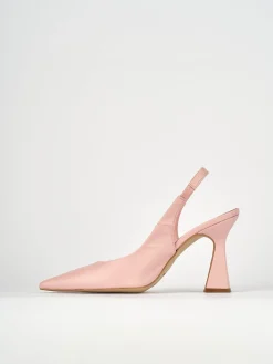 Slingback decoltè tacco 9 cm rosa pelle