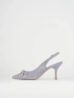 Slingback decoltè tacco 5 cm rosa glitter