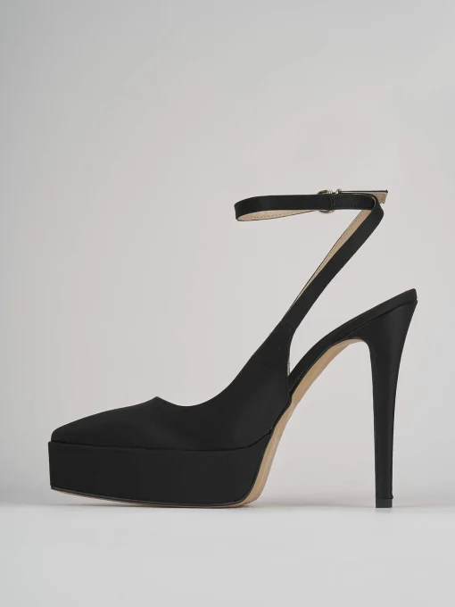 Slingback decoltè tacco 11 cm nero raso