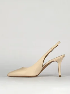 Slingback decoltè tacco 8 cm beige pelle