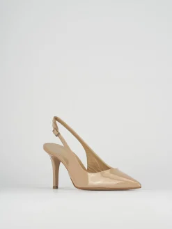Slingback decoltè tacco 8 cm rosa vernice