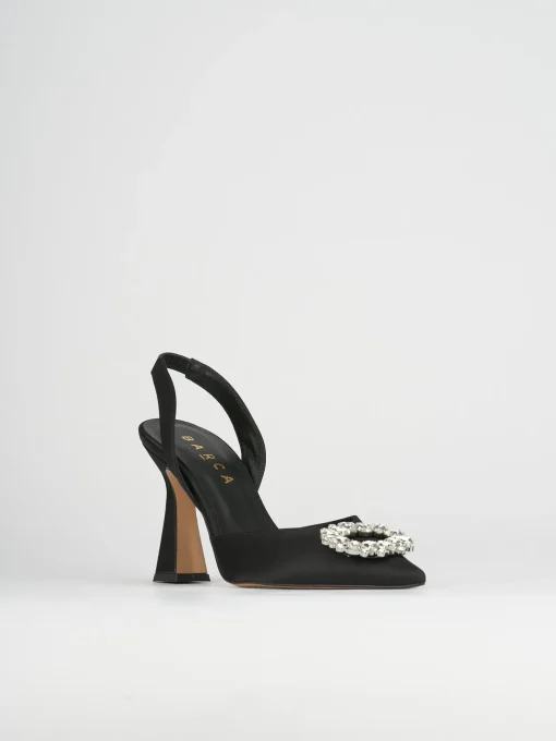 Slingback decoltè tacco 9 cm nero pelle