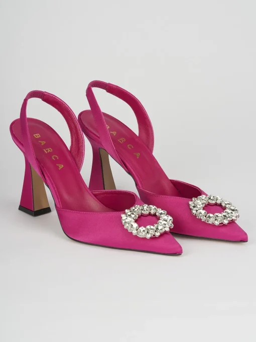 Slingback decoltè tacco 9 cm rosa pelle