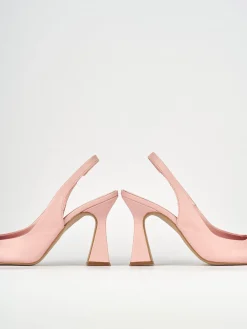 Slingback decoltè tacco 9 cm rosa pelle