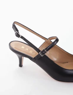 Slingback decoltè tacco 5 cm nero pelle