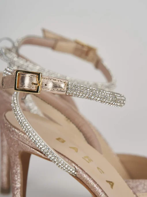 Slingback decoltè tacco 8 cm rosa glitter