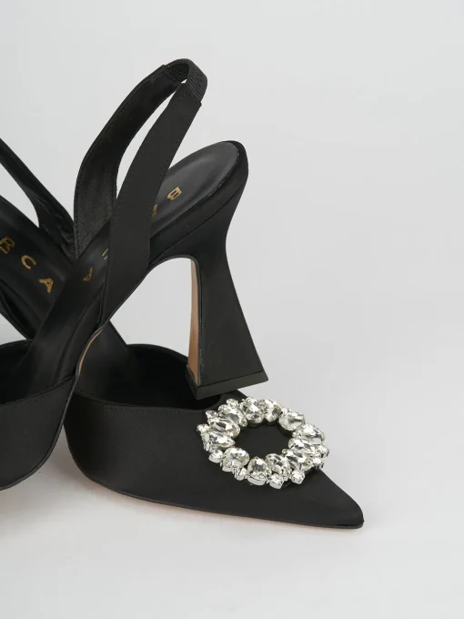 Slingback decoltè tacco 9 cm nero pelle