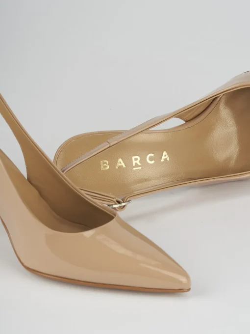 Slingback decoltè tacco 8 cm rosa vernice