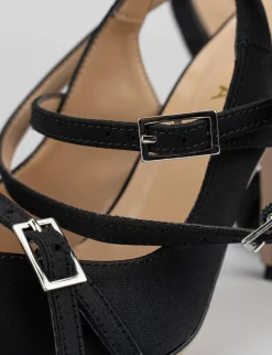Slingback decoltè tacco 9 cm nero raso