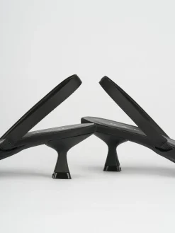 Slingback decoltè tacco 5 cm nero raso