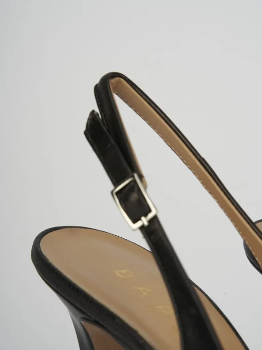 Slingback decoltè tacco 8 cm nero pelle