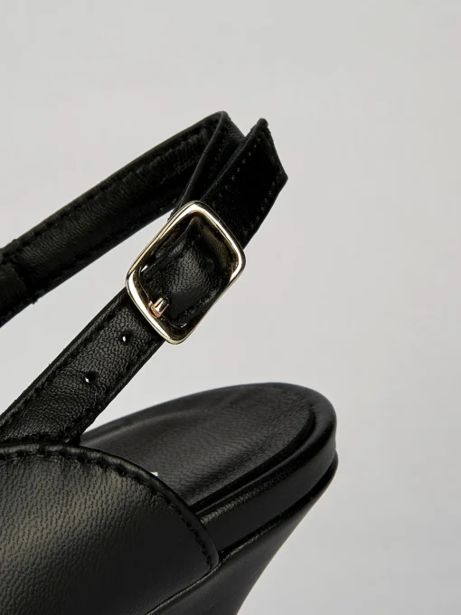 Slingback decoltè tacco 6 cm nero pelle