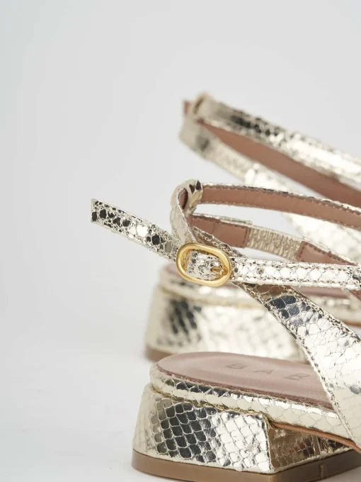 Slingback tacco 3 cm oro pitone