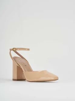 Slingback tacco 8 cm rosa vernice