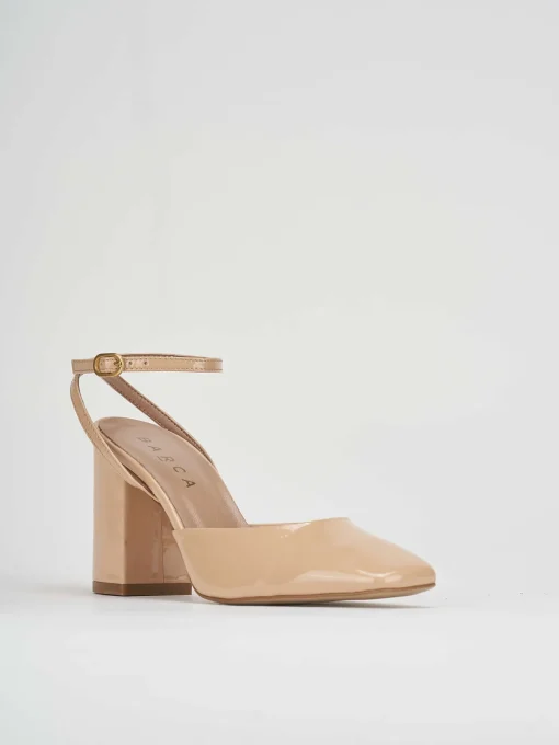 Slingback tacco 8 cm rosa vernice