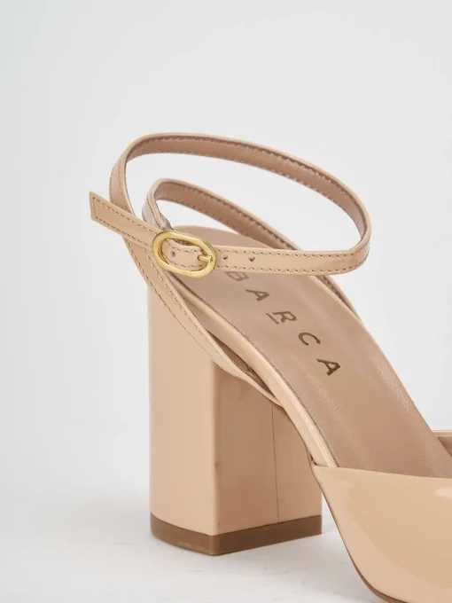 Slingback tacco 8 cm rosa vernice
