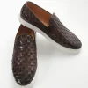 slip on fondo gomma e soletto interno in vera pelle. Tomaia in morbidissima pelle intrecciata tortora