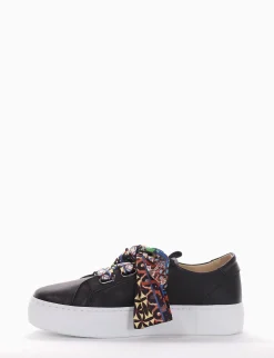 Sneakers fondo alto 3 cm nero