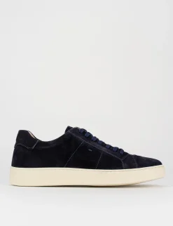 sneakers fondo gomma e soletto interno in vera pelle. tomaia in morbida pelle blu
