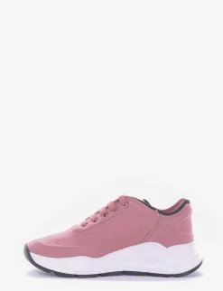 sneakers fondo in gomma e soletto interno in vera pelle. Tomaia in bellissimo tessuto in lycra rosa