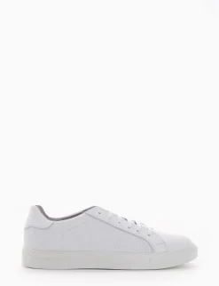 sneakers fondo in gomma e soletto interno in vera pelle. Tomaia in morbidissima pelle nappata bianco