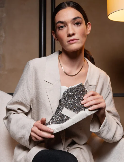 Sneakers glitter argento