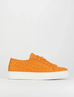 Sneakers pelle arancio