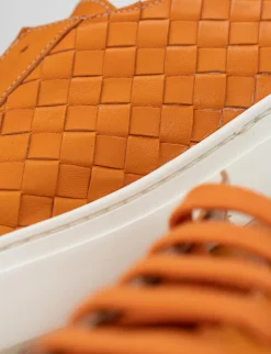 Sneakers pelle arancio