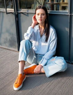 Sneakers pelle arancio