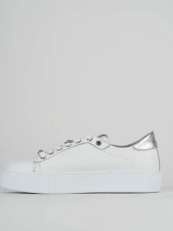 Sneakers pelle argento