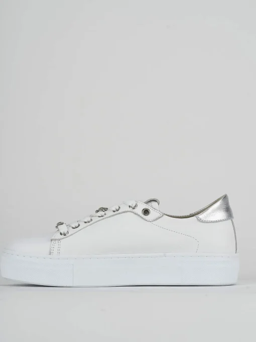 Sneakers pelle argento