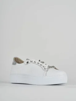 Sneakers pelle argento