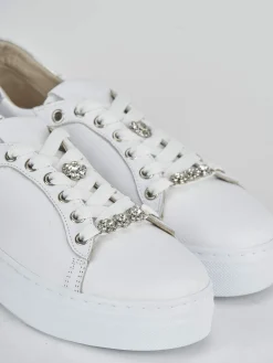 Sneakers pelle argento