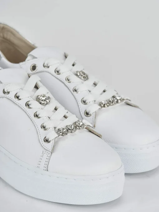 Sneakers pelle argento