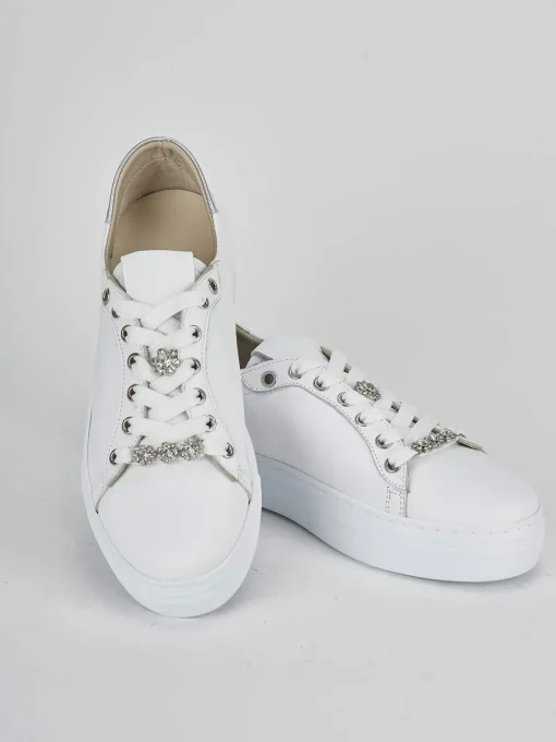 Sneakers pelle argento