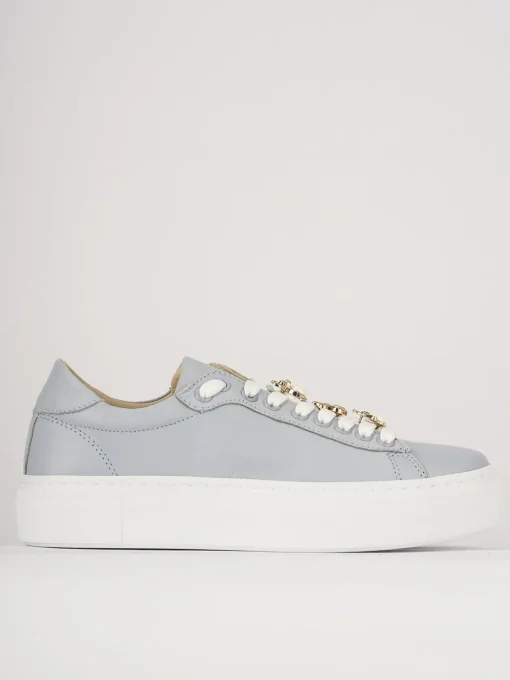 Sneakers pelle azzurro