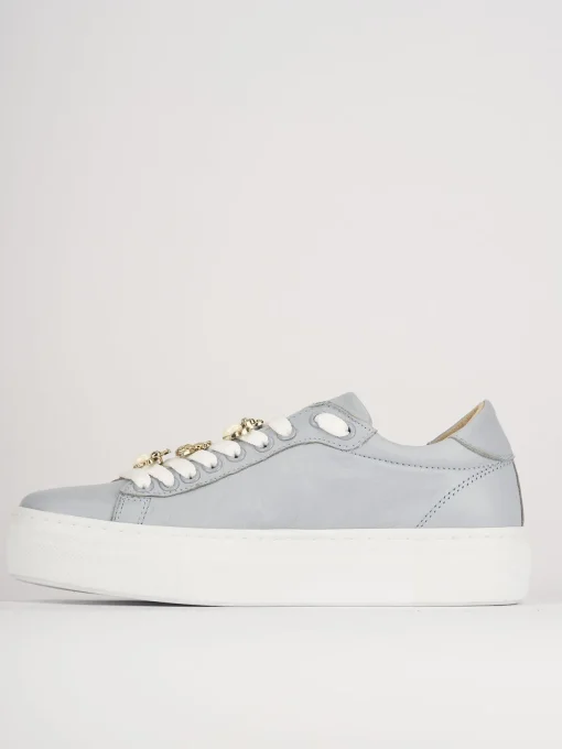 Sneakers pelle azzurro